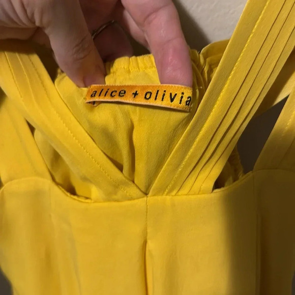 Alice and Olivia bright yellow mini dress, XS, 100% silk - Picture 2 of 8